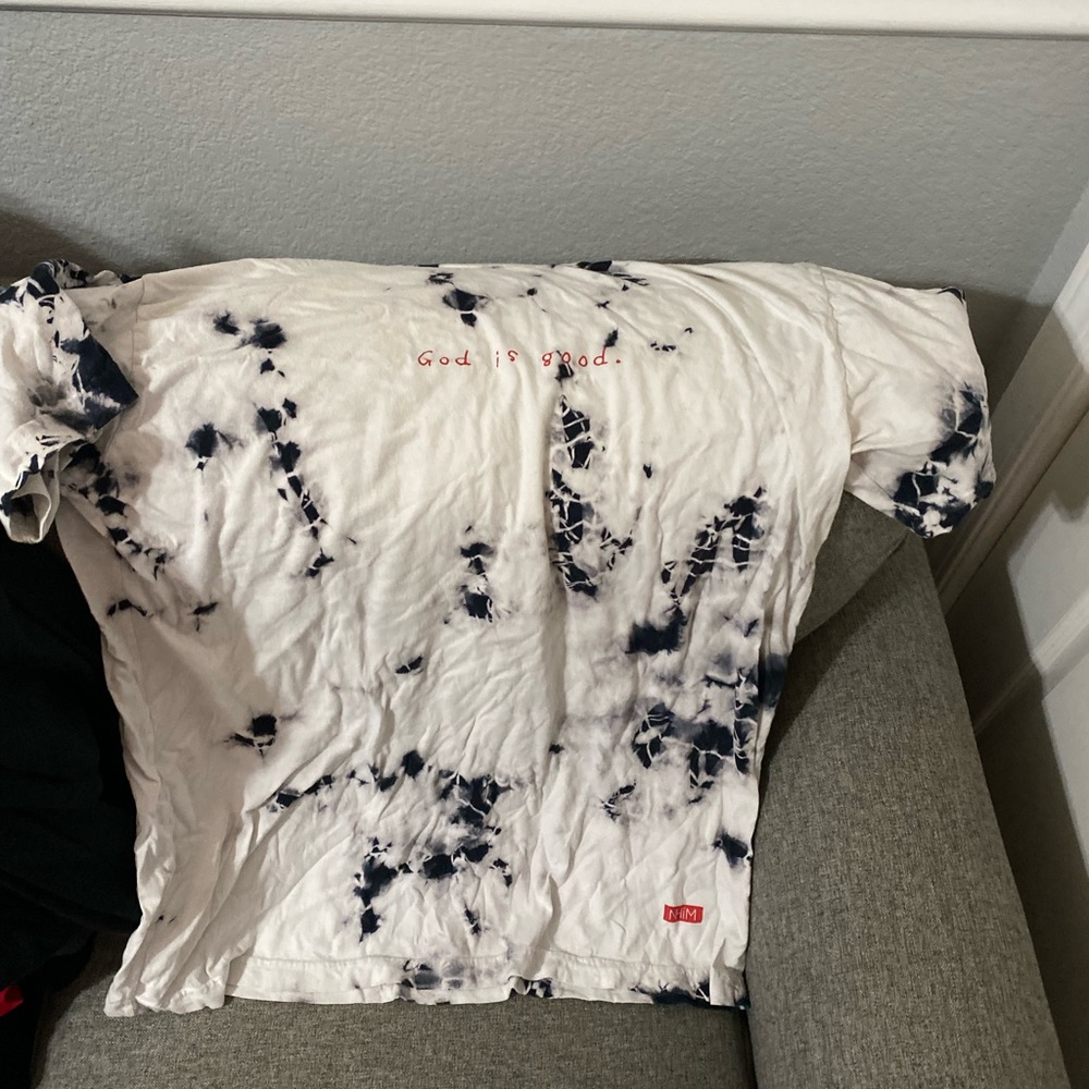 black and white tie dye shirt